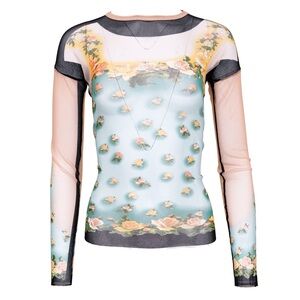 Jean Paul Gaultier Soleil Supreme Flower Floral Sheer Top